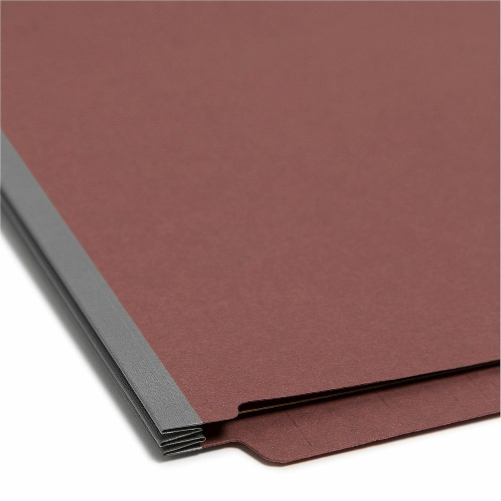 Smead Straight Tab Cut Letter Recycled Classification Folder - 8 1/2" x 11" - 2" Expansion - 2 x 2S Fastener - 2" for Folder - End Tab Location - 2 Divider - 25 pt. - Pressboard - Red - Heavy Duty, Te. Picture 3