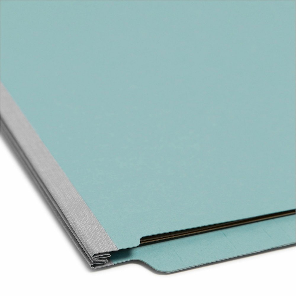 Smead Legal Recycled Classification Folder - 8 1/2" x 14" - 2" Expansion - 2 x 2S Fastener - 2" for Folder - End Tab Location - 2 Divider - 25 pt. - Pressboard - Blue - 100% Recycled - 10 / Box. Picture 3