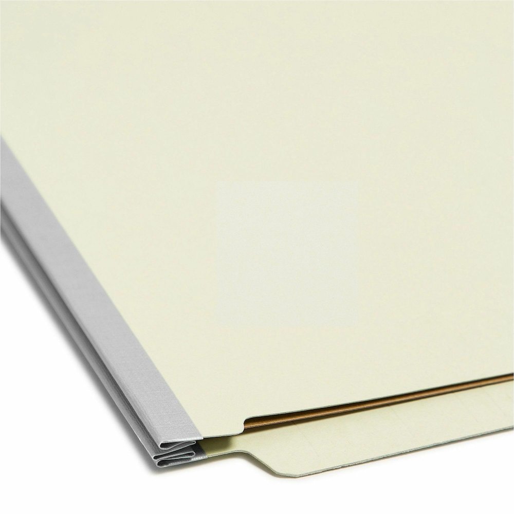 Smead Straight Tab Cut Legal Yes Classification Folder - 8 1/2" x 14" - 2" Expansion - 2 x 2S Fastener - 2" for Folder - End Tab Location - 1 Divider - 25 pt. - Pressboard - Gray, Green - Heavy Duty, . Picture 3