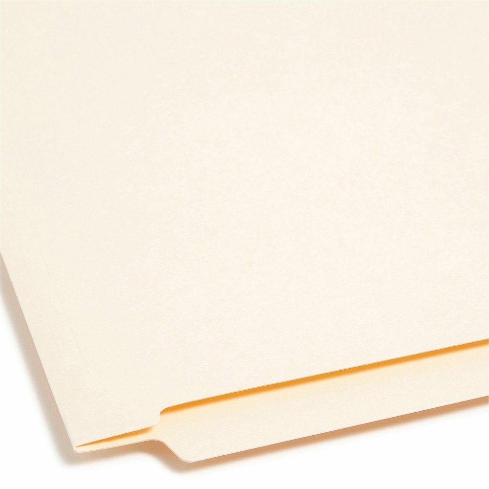 Smead Straight Tab Cut Letter Recycled Fastener Folder - 8 1/2" x 11" - 3/4" Expansion - 1 x 2B Fastener - 2" for Folder - End Tab Location - 11 pt. - 2 Plys - Manila - Reinforced Tab, Embossed - 10% . Picture 3
