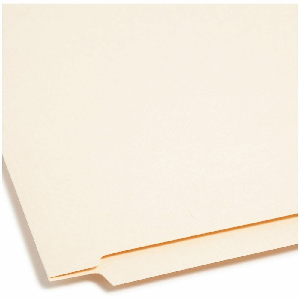 Smead Straight Tab Cut Letter Recycled Fastener Folder - 8 1/2" x 11" - 3/4" Expansion - 2 x 2B Fastener - 2" for Folder - End Tab Location - 11 pt. - 2 Plys - Manila - Reinforced Tab, Embossed - 10% . Picture 3
