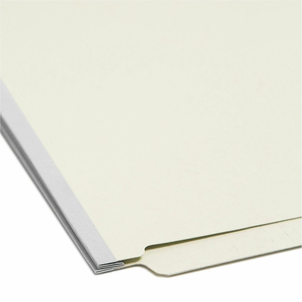 Smead Letter Recycled Fastener Folder - 8 1/2" x 11" - 1" Expansion - 2 x 2S Fastener - 2" for Folder - End Tab Location - 25 pt. - Pressboard - Gray, Green - Heavy Duty, Rounded Corner, Tear Resistan. Picture 3