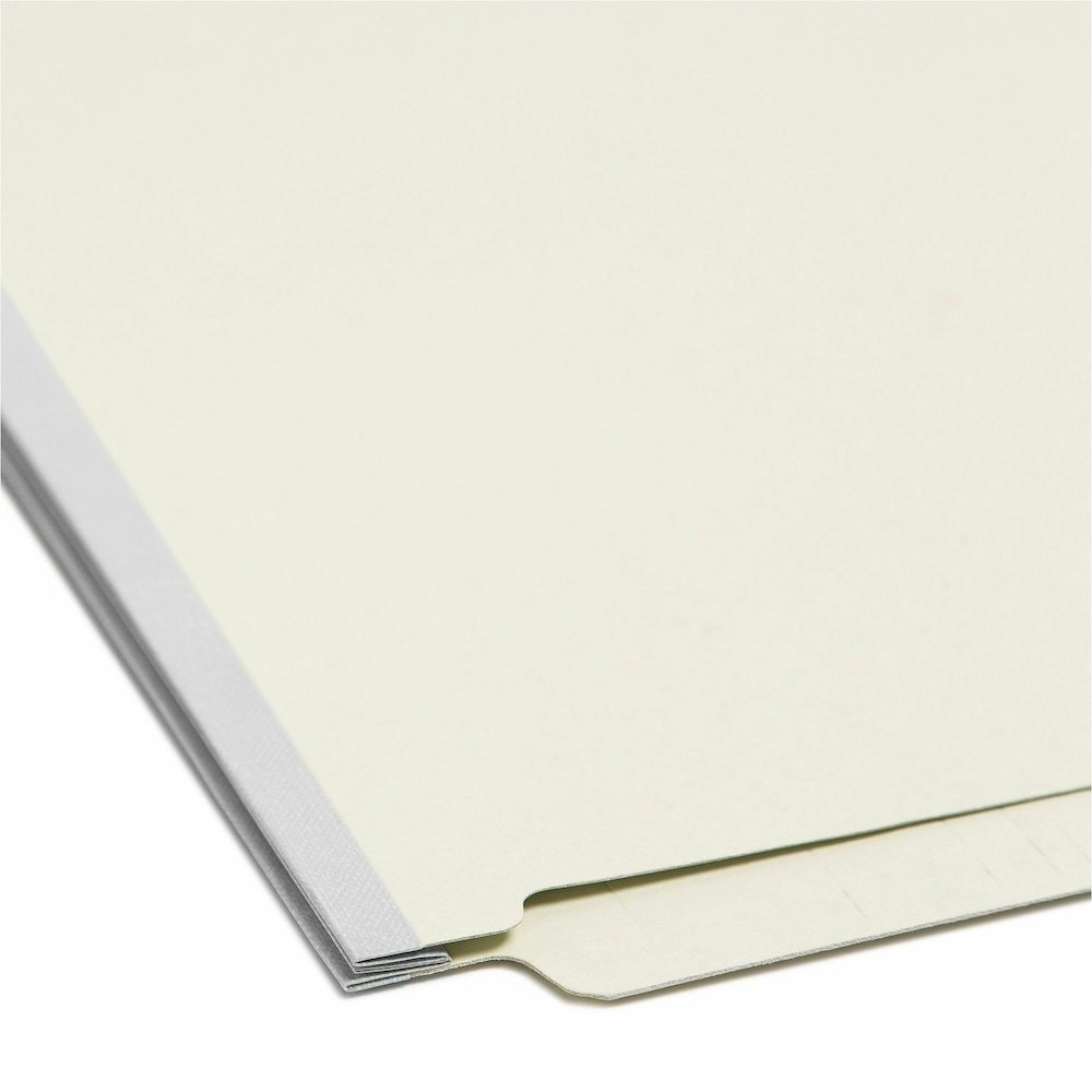 Smead Letter Recycled Fastener Folder - 8 1/2" x 11" - 2" Expansion - 2 x 2S Fastener - 2" for Folder - End Tab Location - 25 pt. - Pressboard - Gray/Green - Heavy Duty, Rounded Corner, Tear Resistant. Picture 3