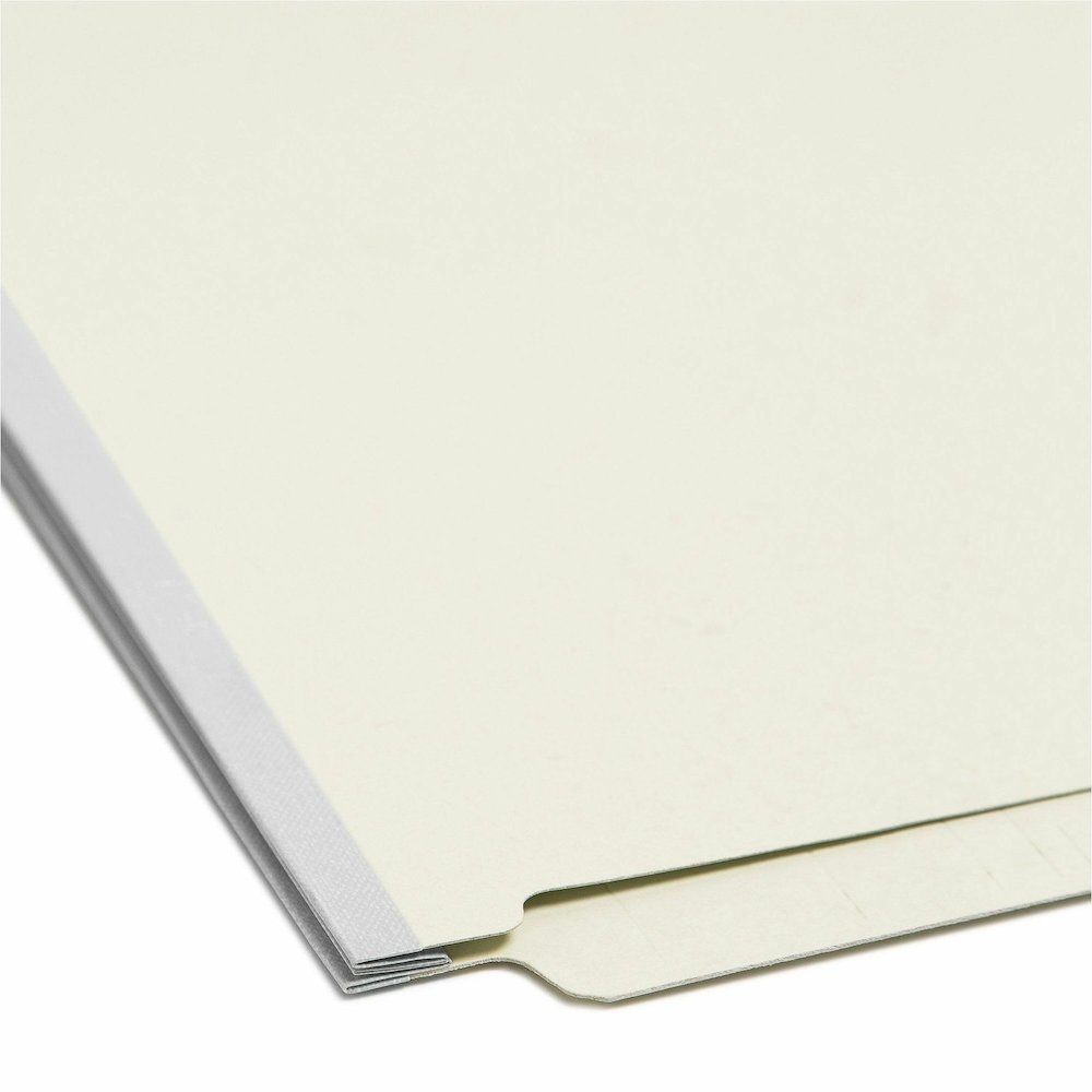 Smead Legal Recycled Fastener Folder - 8 1/2" x 14" - 2" Expansion - 2 x 2S Fastener - 2" for Folder - End Tab Location - 25 pt. - Pressboard - Gray, Green - Heavy Duty, Rounded Corner, Tear Resistant. Picture 3
