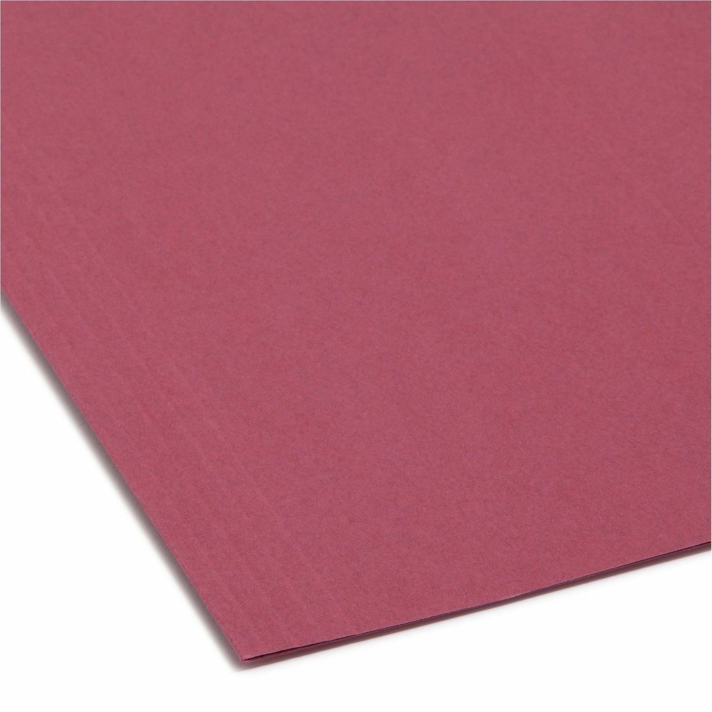 Smead Colored 1/5 Tab Cut Letter Recycled Hanging Folder - 8 1/2" x 11" - Top Tab Location - Assorted Tab Position - 11 pt. - Vinyl - Gray, Maroon, Navy, Purple, Teal - Repositionable Tab - 10% Recycl. Picture 3
