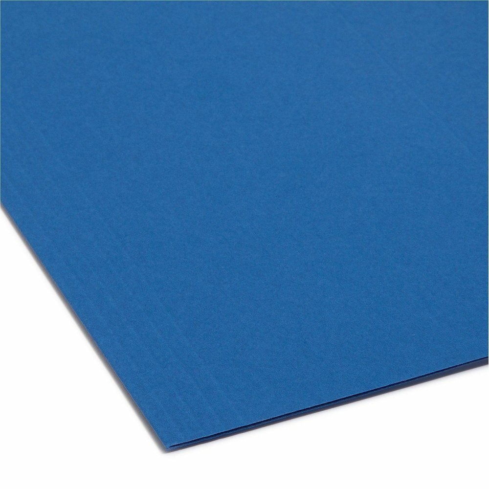 Smead 1/5 Tab Cut Letter Recycled Hanging Folder - 8 1/2" x 11" - Top Tab Location - Assorted Tab Position - 11 pt. - Vinyl - Navy Blue - Repositionable Tab - 10% Recycled - 25 / Box. Picture 3