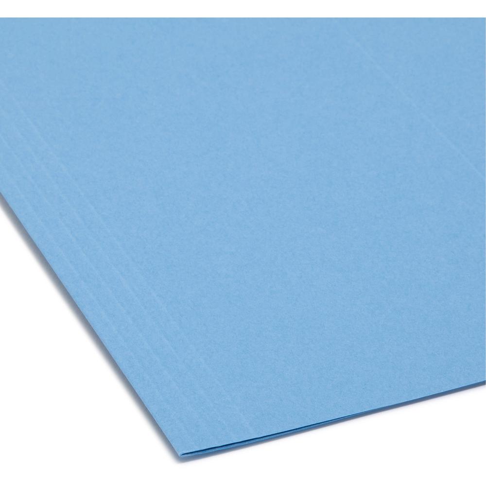 Smead Colored 1/5 Tab Cut Letter Recycled Hanging Folder - 8 1/2" x 11" - Top Tab Location - Assorted Tab Position - 11 pt. - Vinyl - Blue - 10% Recycled - 25 / Box. Picture 3