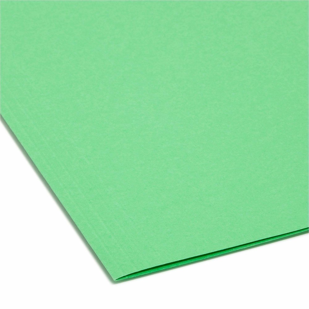 Smead Colored 1/5 Tab Cut Letter Recycled Hanging Folder - 8 1/2" x 11" - Top Tab Location - Assorted Tab Position - 11 pt. - Vinyl - Green - 10% Recycled - 25 / Box. Picture 3