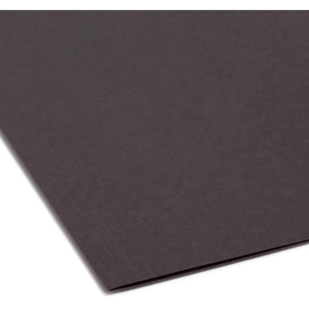 Smead Colored 1/5 Tab Cut Letter Recycled Hanging Folder - 8 1/2" x 11" - Top Tab Location - Assorted Tab Position - 11 pt. - Vinyl - Black - 10% Recycled - 25 / Box. Picture 3