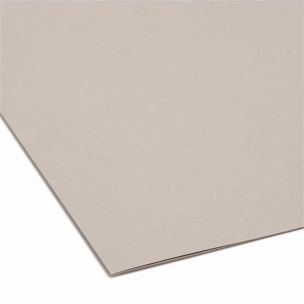 Smead Colored 1/5 Tab Cut Letter Recycled Hanging Folder - 8 1/2" x 11" - Top Tab Location - Assorted Tab Position - 11 pt. - Vinyl - Gray - 10% Recycled - 25 / Box. Picture 3