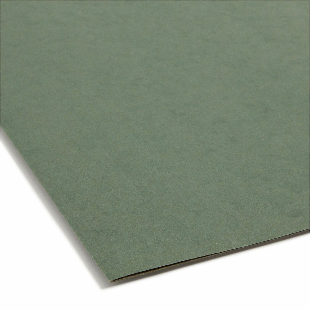 Smead Letter Recycled Hanging Folder - 8 1/2" x 11" - 3" Expansion - 11 pt. - Pressboard - Standard Green - Reinforced Base - 10% Recycled - 25 / Box. Picture 3