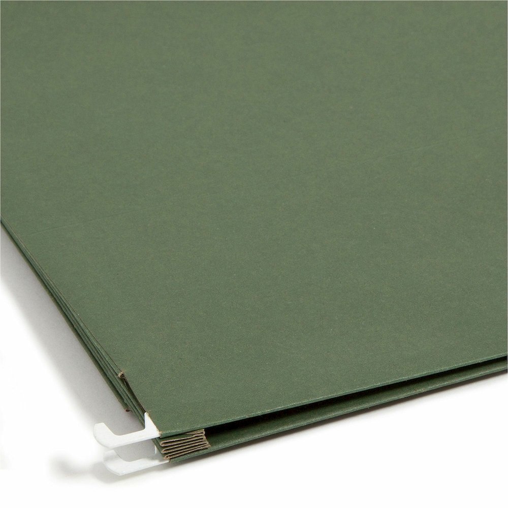 Smead Legal Recycled Hanging Folder - 8 1/2" x 14" - 3 1/2" Expansion - 11 pt. - Standard Green - 30% Recycled - 10 / Box. Picture 3