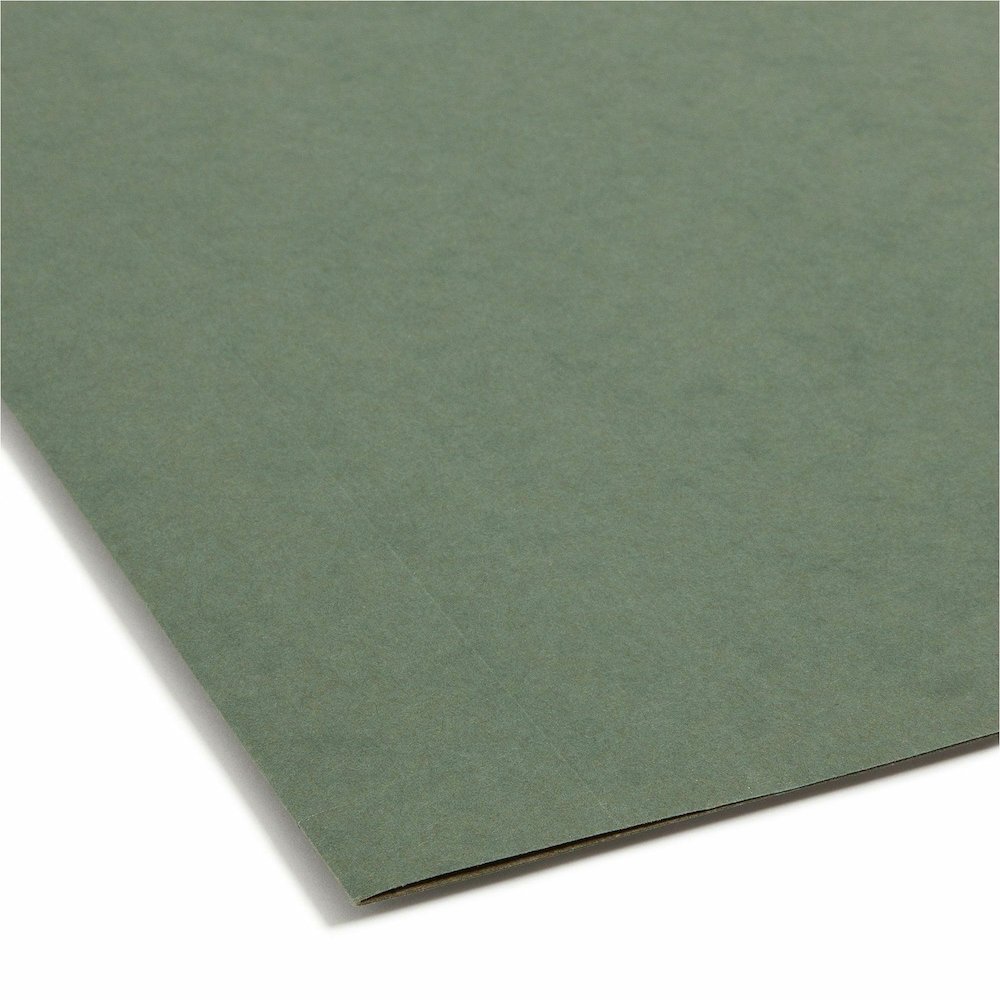 Smead Legal Yes Hanging Folder - 8 1/2" x 14" - 3" Expansion - 11 pt. - Standard Green - Reinforced Base - 10% Recycled - 25 / Box. Picture 3