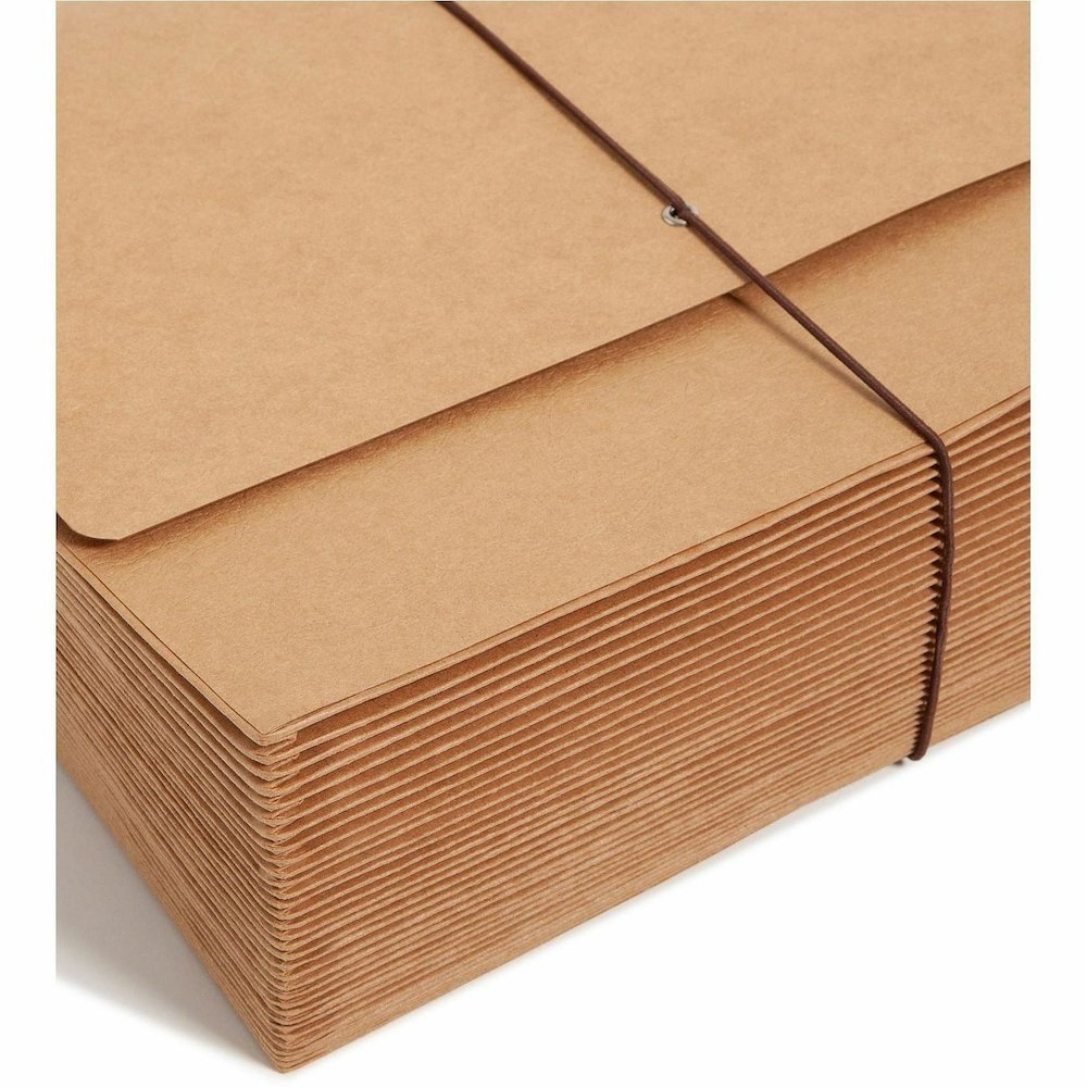 Smead Letter Recycled Expanding File - 8 1/2" x 11" - 7/8" Expansion - 31 Pocket - Kraft - Elastic Closure, Reinforced Gusset, Flap, Heavy Duty - 10% Recycled - 1 Each. Picture 3