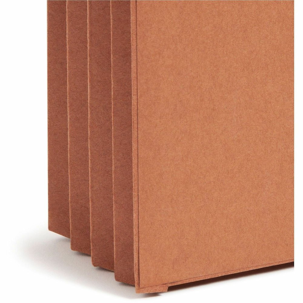 Smead Letter Recycled File Pocket - 8 1/2" x 11" - 3 1/2" Expansion - End Tab Location - Redrope - Reinforced - 30% Recycled - 10 / Box. Picture 3