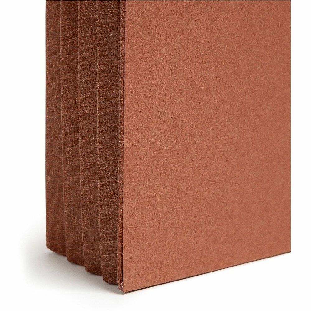 Smead TUFF Straight Tab Cut Letter Recycled File Pocket - 8 1/2" x 11" - 3 1/2" Expansion - 2 Plys - Redrope - Rip Resistant, Tear Resistant, Reinforced Tab, Heavyweight Cover - 30% Recycled - 10 / Bo. Picture 3