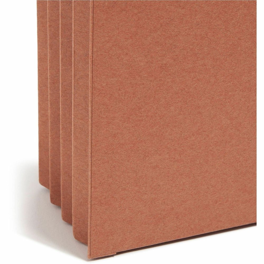 Smead 2/5 Tab Cut Legal Recycled File Pocket - 8 1/2" x 14" - 3 1/2" Expansion - Right Tab Position - 9 pt. - Redrope - Tear Resistant, Reinforced Gusset, Durable - 30% Recycled - 25 / Box. Picture 3