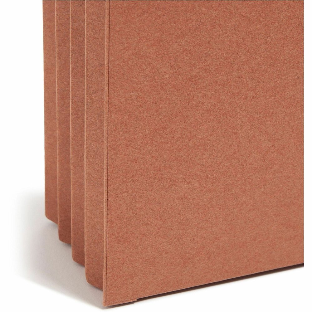 Smead Straight Tab Cut Legal Recycled File Pocket - 8 1/2" x 14" - 3 1/2" Expansion - Top Tab Location - 12.5 pt. - Redrope - Reinforced Gusset, Tear Resistant, Rounded Corner - 30% Recycled - 25 / Bo. Picture 3