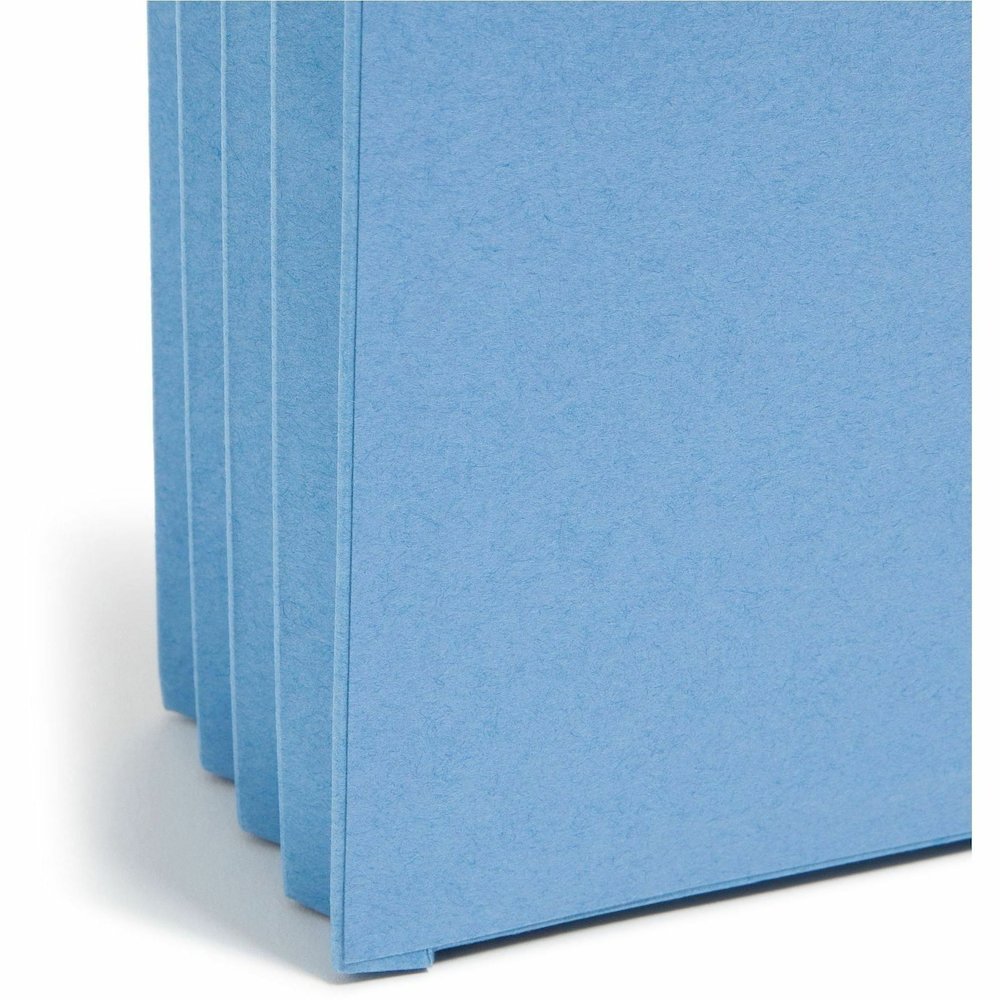 Smead Straight Tab Cut Legal Recycled File Pocket - 8 1/2" x 14" - 3 1/2" Expansion - Top Tab Location - Blue - Tear Resistant - 10% Recycled - 1 Each. Picture 3