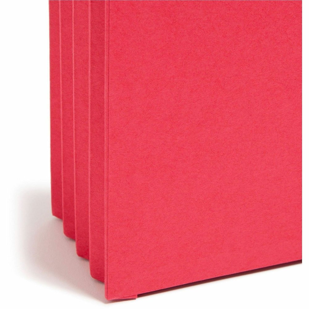Smead Straight Tab Cut Legal Recycled File Pocket - 8 1/2" x 14" - 3 1/2" Expansion - Top Tab Location - Red - Tear Resistant - 10% Recycled - 1 Each. Picture 3