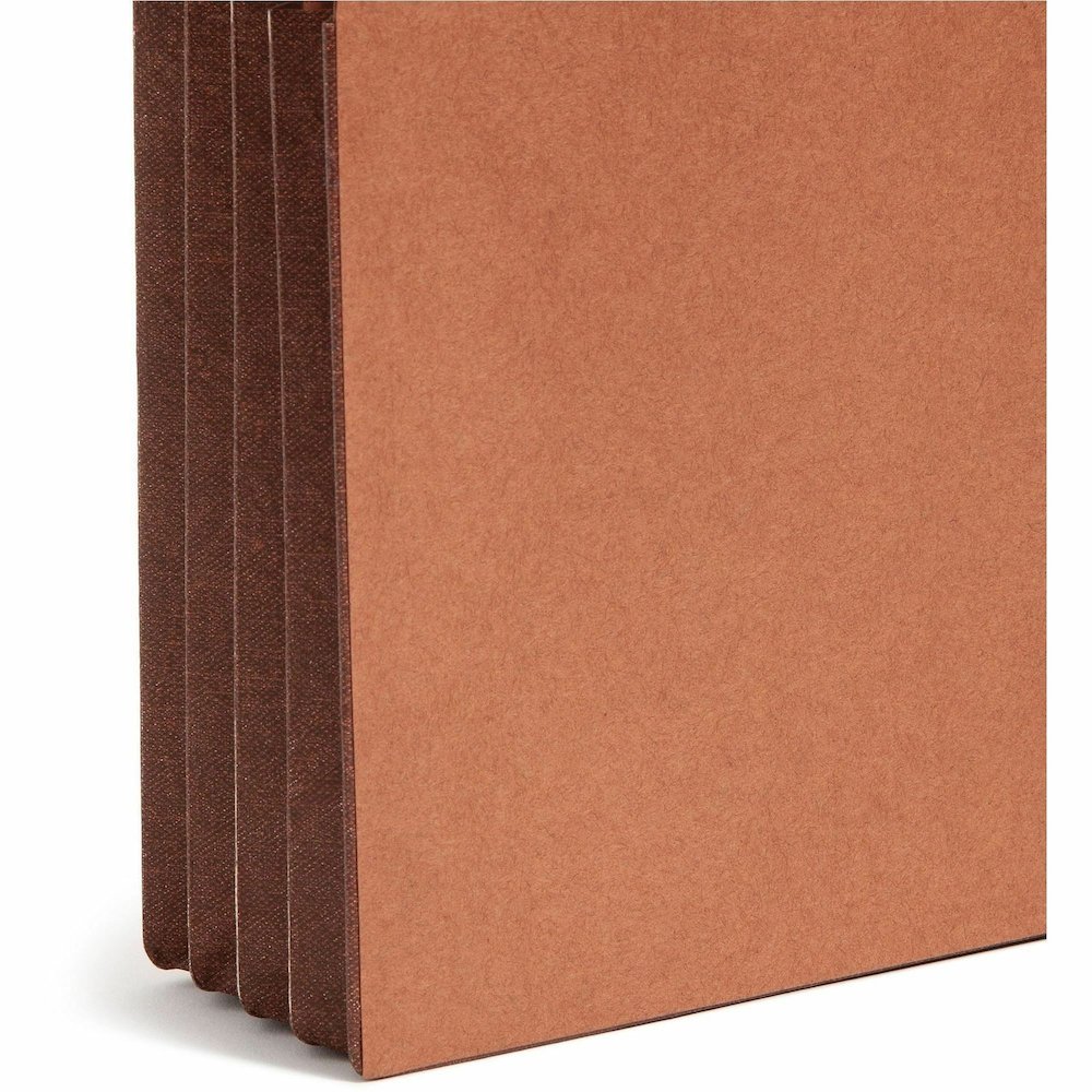 Smead Straight Tab Cut Legal Recycled File Pocket - 8 1/2" x 14" - 3 1/2" Expansion - 1 Pocket - End Tab Location - Top Tab Position - 2 Plys - Dark Brown - Tear Resistant - 30% Recycled - 10 / Box. Picture 3