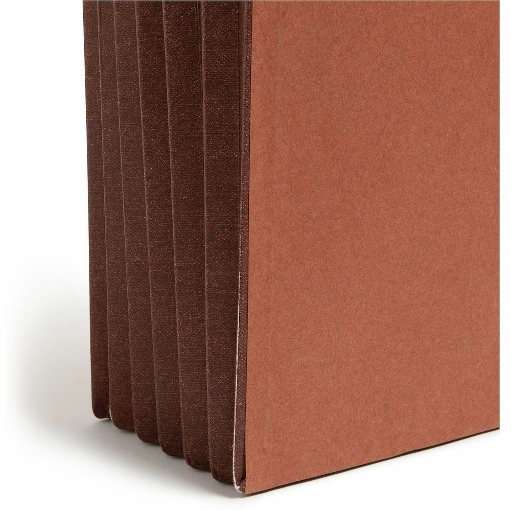 Smead Straight Tab Cut Legal Recycled File Pocket - 8 1/2" x 14" - 5 1/4" Expansion - End Tab Location - 12.5 pt. - 2 Plys - Dark Brown - Embossed - 30% Recycled - 10 / Box. Picture 3
