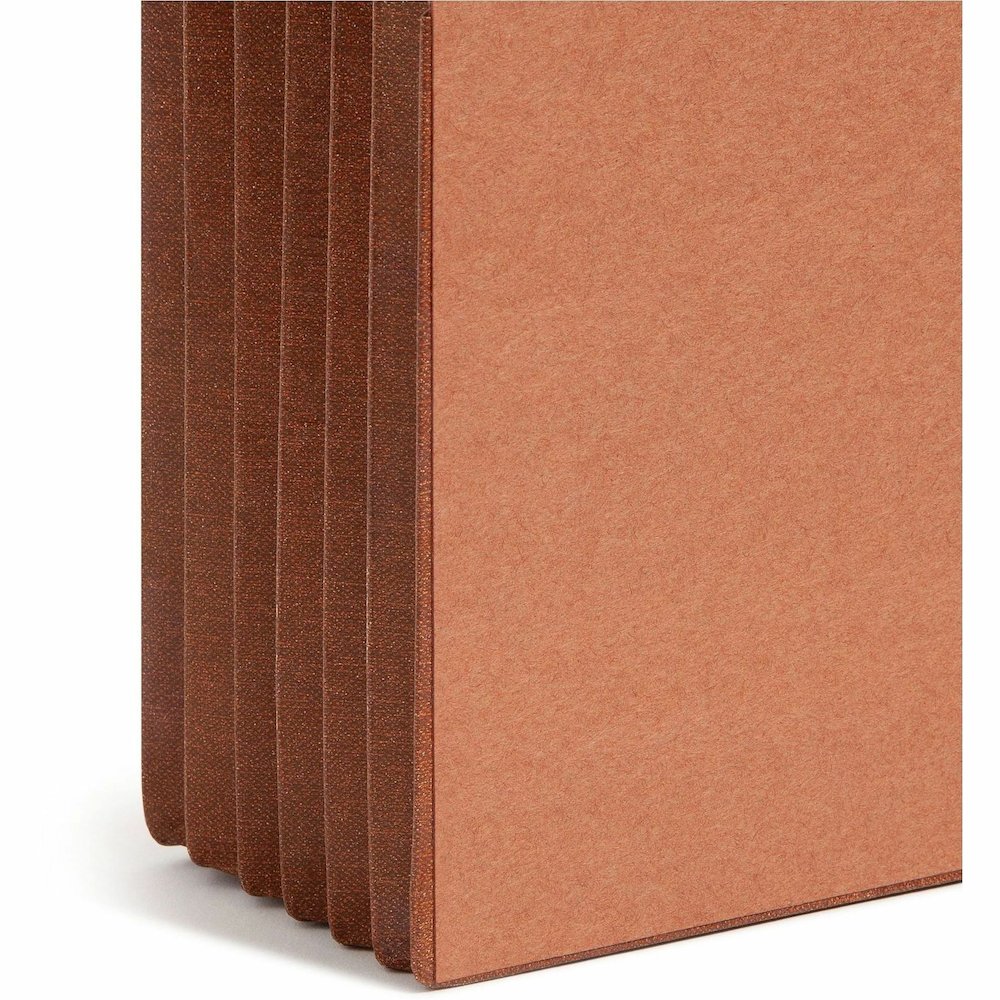 Smead TUFF Straight Tab Cut Legal Yes File Pocket - 8 1/2" x 14" - 5 1/4" Expansion - 2 Plys - Redrope - Rip Resistant, Tear Resistant, Reinforced Tab, Heavyweight Cover - 30% Recycled - 10 / Box. Picture 3