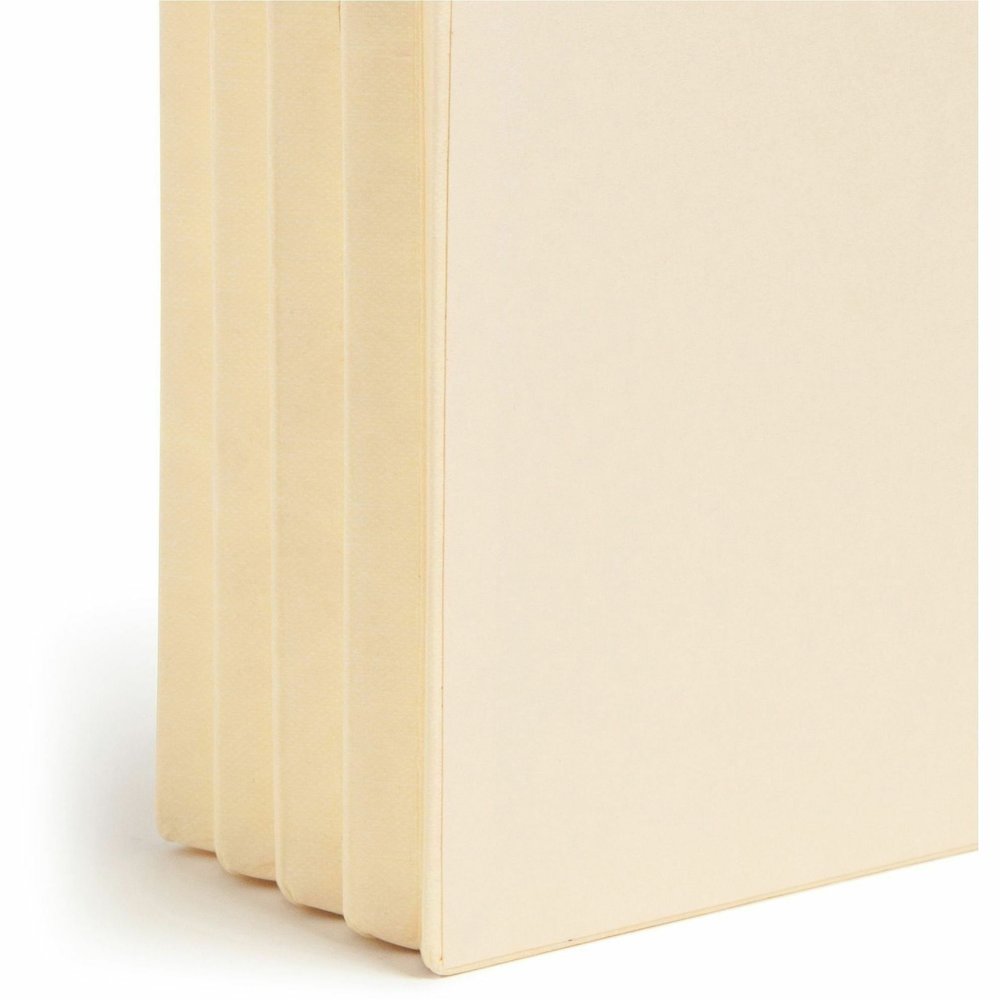 Smead Straight Tab Cut Letter Recycled File Pocket - 8 1/2" x 11" - 3 1/2" Expansion - 2 Plys - Manila Paper - Manila - Reinforced Gusset, Tear Resistant - 10% Recycled - 10 / Box. Picture 3