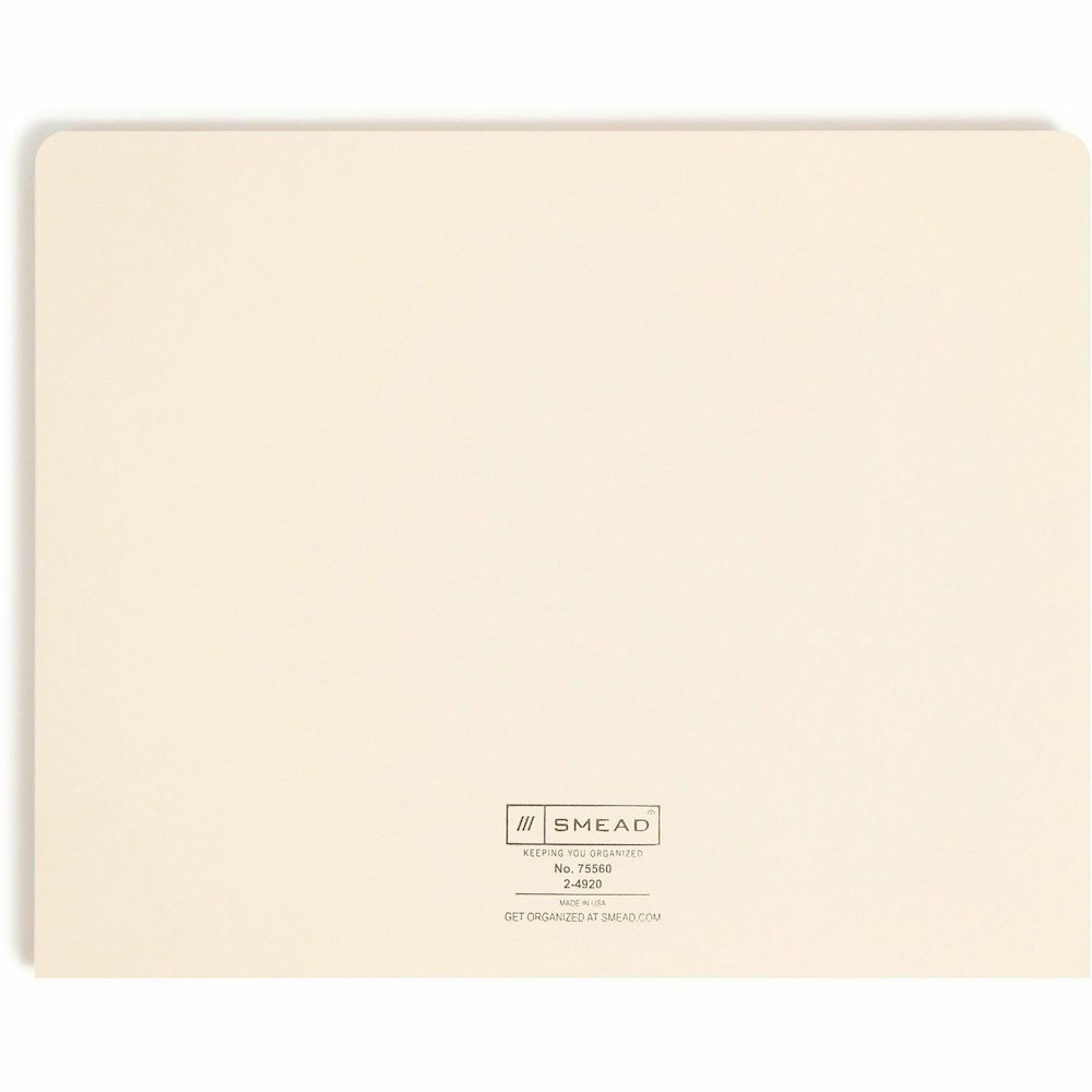 Smead Straight Tab Cut Letter Recycled File Jacket - 8 1/2" x 11" - 2" Expansion - 11 pt. - 2 Plys - Manila - Reinforced, Slip Resistant - 10% Recycled - 50 / Box. Picture 3