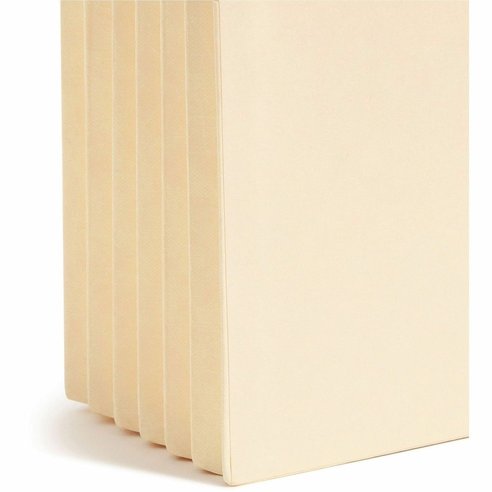 Smead Straight Tab Cut Legal Recycled File Pocket - 8 1/2" x 14" - 5 1/4" Expansion - 11 pt. - 2 Plys - Manila - Reinforced Gusset, Embossed, Tear Resistant - 10% Recycled - 10 / Box. Picture 3