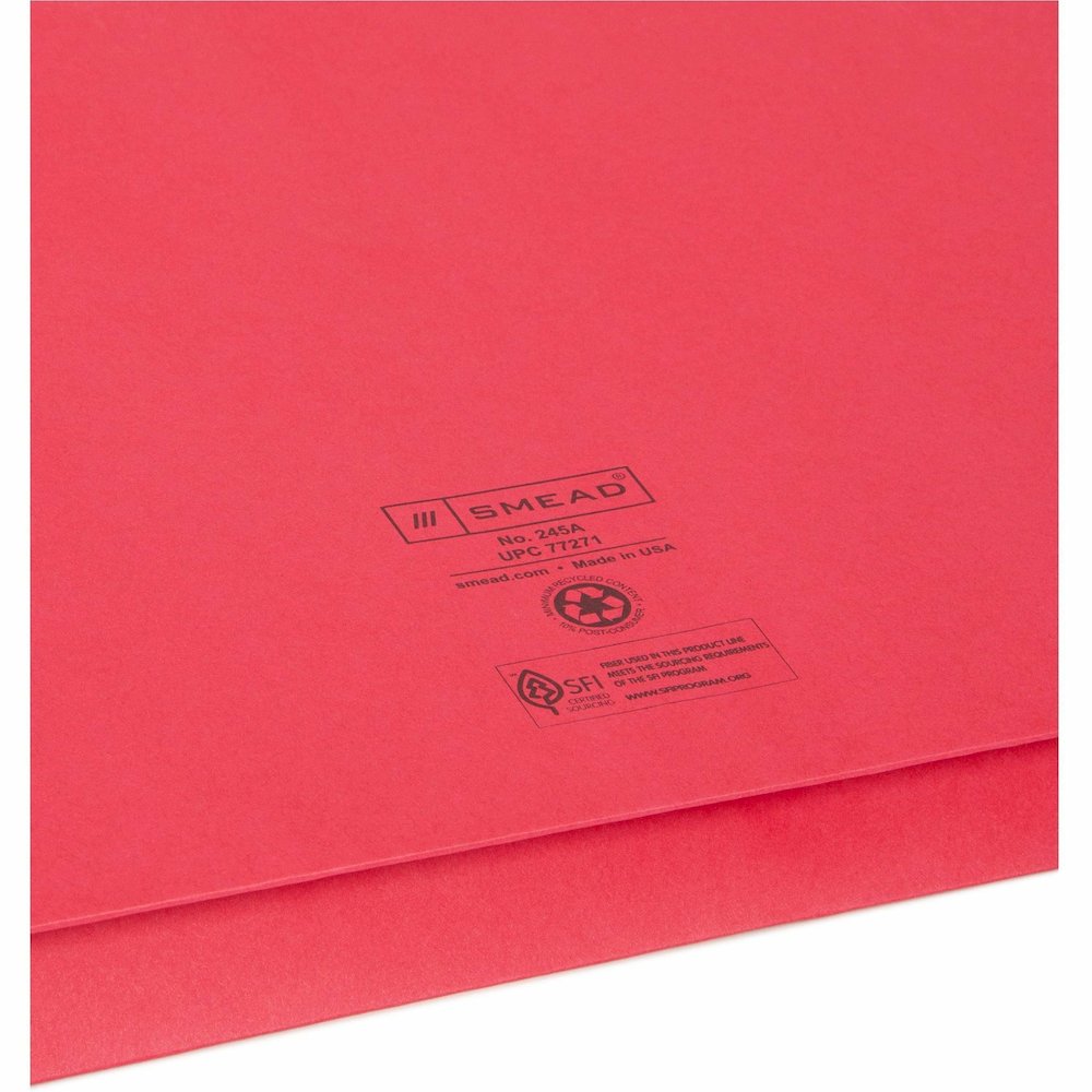 Smead Legal Yes File Wallet - 8 1/2" x 14" - 2" Expansion - 11 pt. - Blue, Green, Red, Yellow - Elastic Closure, Heavy Duty, Flap Closure - 10% Recycled - 50 / Box. Picture 3