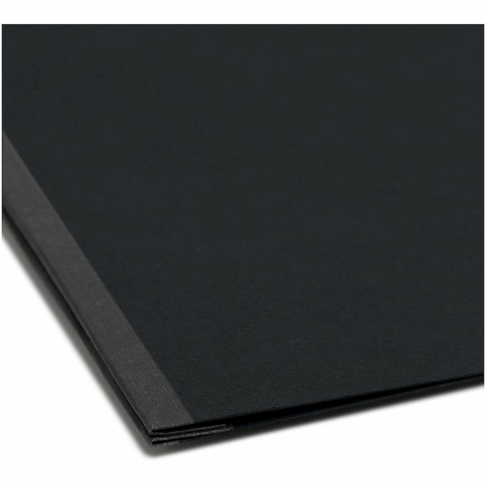 Smead Premium Pressboard Legal Recycled Fastener Folder - 8 1/2" x 14" - 2" Expansion - 1 Fastener - 2" for Folder - 25 pt. - Pressboard - Black - Reinforced Hinge, Heavy Duty, Moisture Resistant, Sta. Picture 3