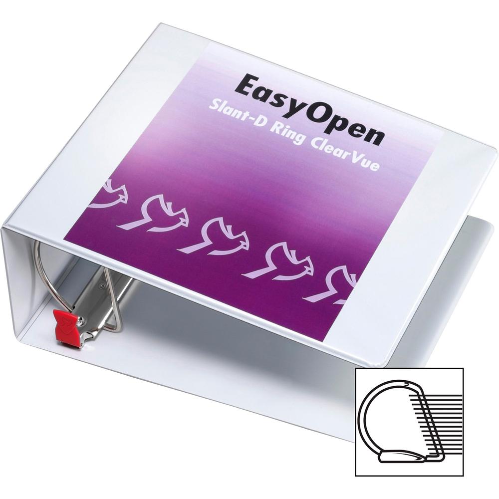 Cardinal EasyOpen Clearvue Slant D-Ring Binders - 5" Binder Capacity - Letter - 8 1/2" x 11" Sheet Size - 925 Sheet Capacity - 4 3/8" Spine Width - 3 x D-Ring Fastener(s) - 2 Inside Front & Back Pocke. Picture 6