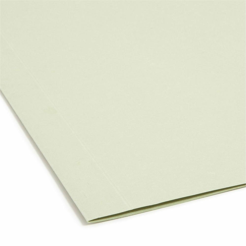 Smead FasTab 1/3 Tab Cut Letter Recycled Hanging Folder - 8 1/2" x 11" - 2" Expansion - Top Tab Location - Assorted Position Tab Position - Moss - 10% Recycled - 20 / Box. Picture 3