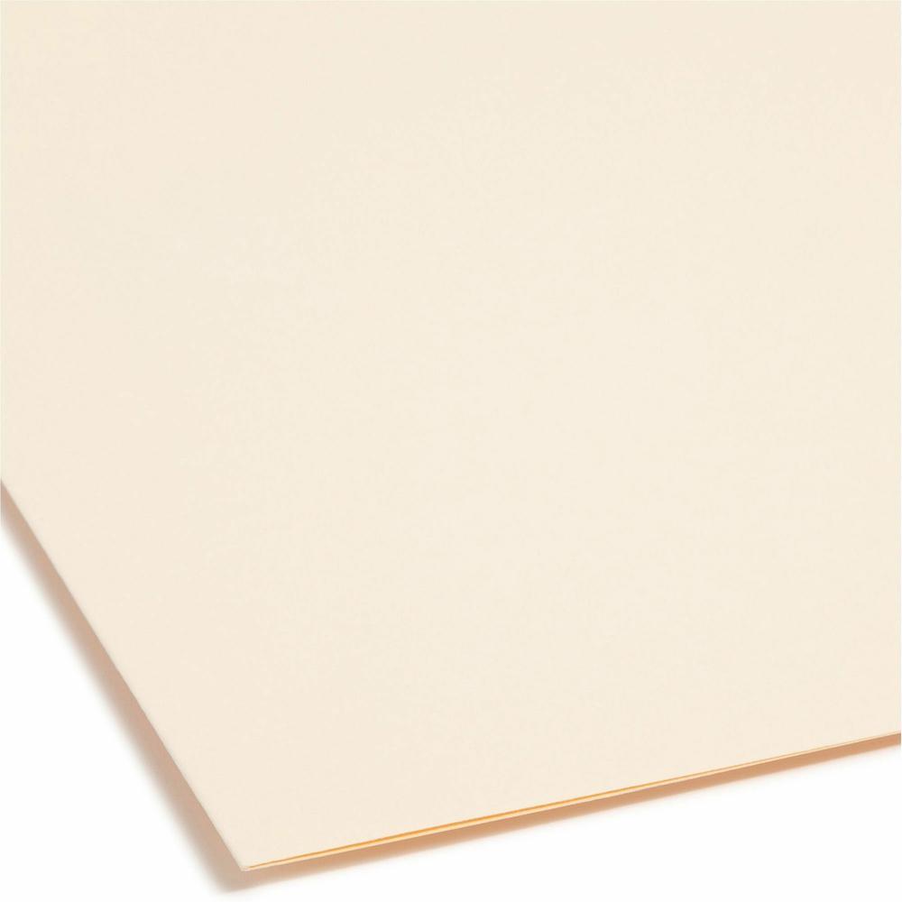 Smead 1/3 Tab Cut Legal Recycled Top Tab File Folder - 8 1/2" x 14" - 3/4" Expansion - 2 x 2S Fastener(s) - Top Tab Location - Right of Center Tab Position - Manila - Manila - 10% Recycled - 50 / Box. Picture 3