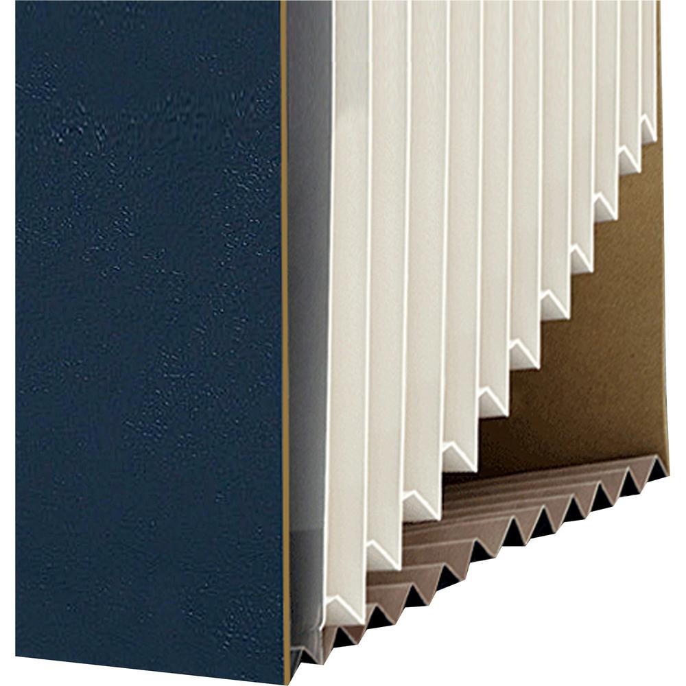 Smead 1/3 Tab Cut Letter Recycled Expanding File - 8 1/2" x 11" - 7/8" Expansion - 12 Pocket(s) - Top Tab Location - Assorted Position Tab Position - 11 Divider(s) - Navy - 10% Recycled - 1 Each. Picture 3