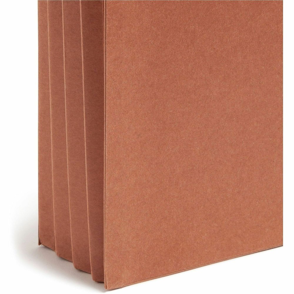 Smead Straight Tab Cut Legal Yes File Pocket - 8 1/2" x 14" - 3 1/2" Expansion - 2 Plys - Redrope - Tear Resistant Gusset - 100% Recycled - 25 / Box. Picture 3