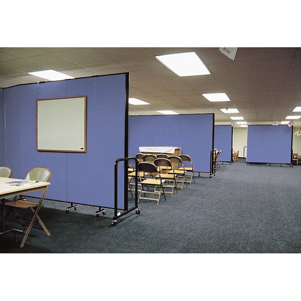 Screenflex Portable Room Dividers - 72" Height x 20.4 ft Length - Black Metal Frame - Polyester - Stone - 1 Each. Picture 3