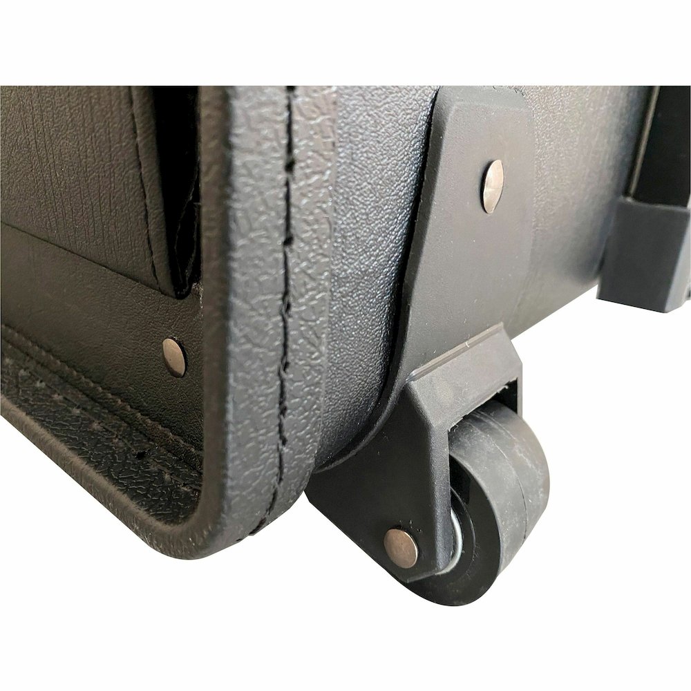 Lorell Travel/Luggage Case (Roller) Travel Essential, Book, File Folder - Black - Vinyl Body - Handle - 14" Height x 22" Width x 8" Depth - 1 Each. Picture 3