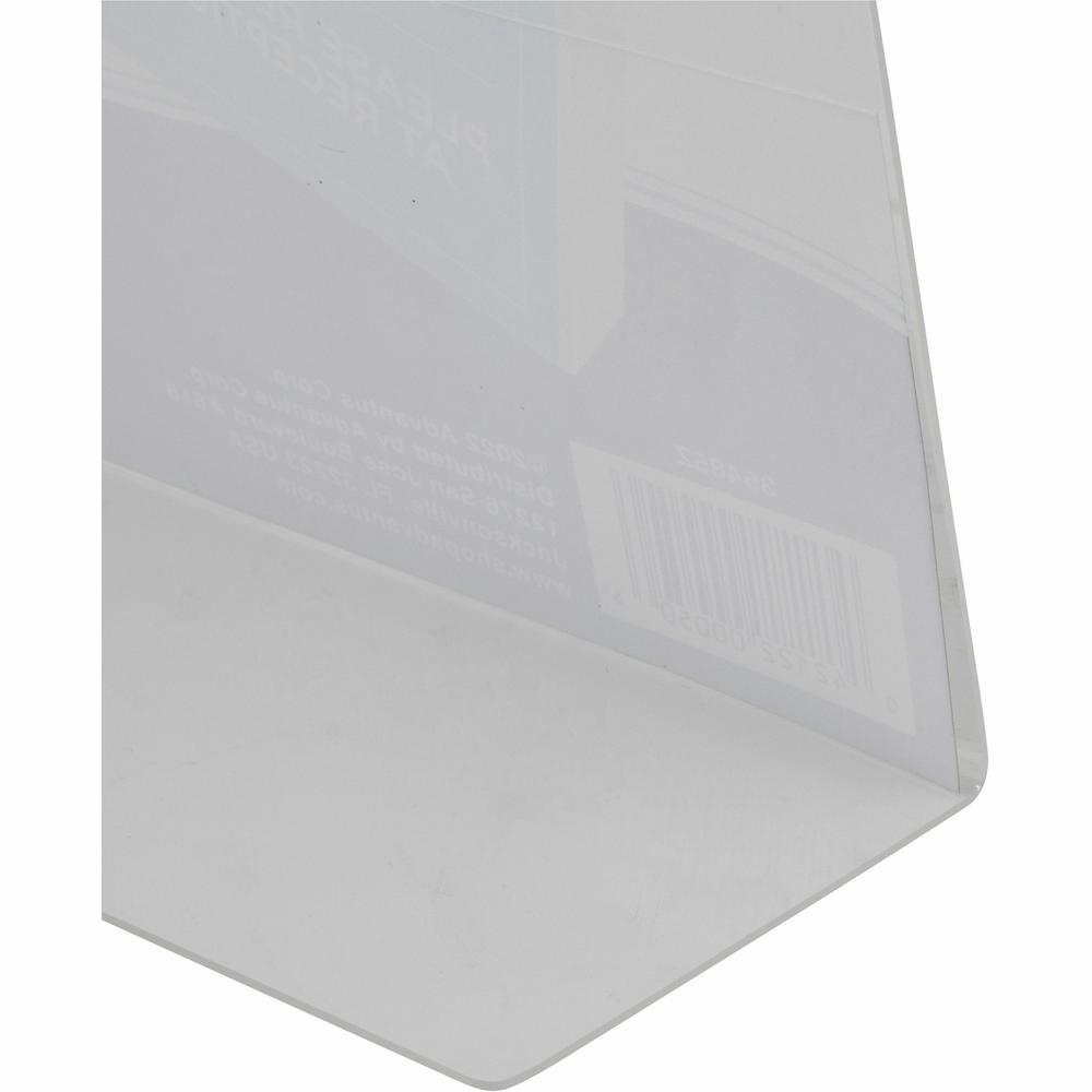 Golite nu-dell One-piece Sign Holder - 1 Each - 8.5" Width x 11" Height - Rectangular Shape - Self-standing - Acrylic - Photo, Award, Certificate - Clear. Picture 2