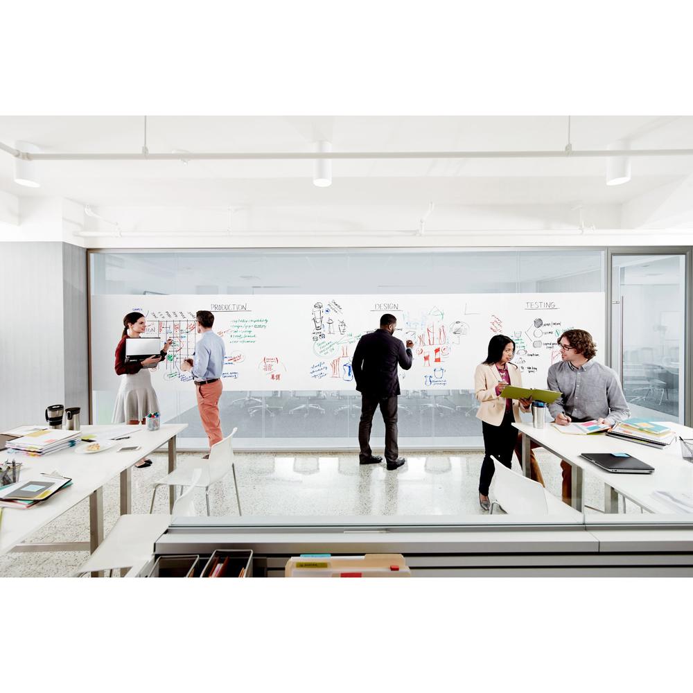 Post-it&reg; Self-Stick Dry-Erase Film Surface - White Surface - 24" (2 ft) Width x 36" (3 ft) Length - White Film - Rectangle - Flexible, Stain Resistant, Self-stick - 1 / Pack. Picture 2