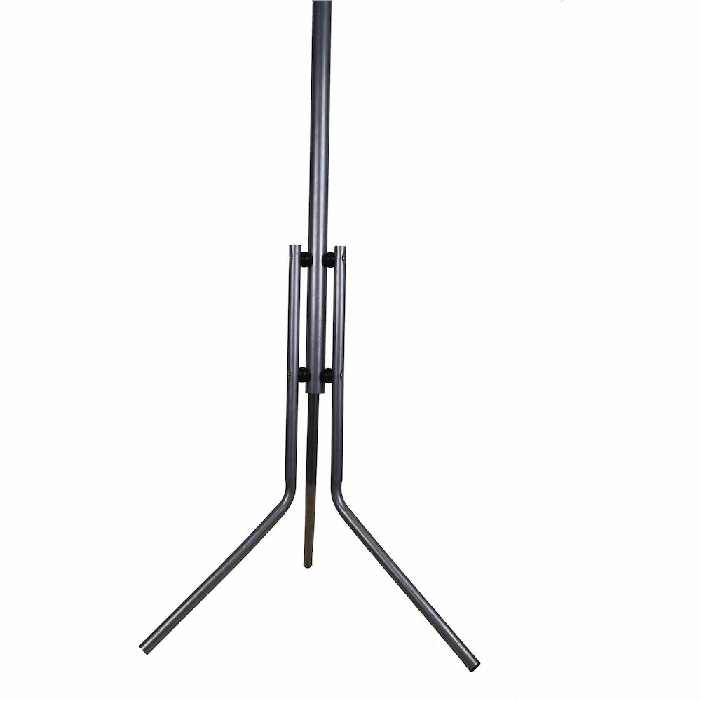 Lorell Tripod Base Coat Rack - 4 Hooks - 4 Pegs - 63.4" Height x 19" Width - for Coat, Jacket, Hat, Scarf - Metal - Silver - Powder Coated - 1 Each. Picture 3