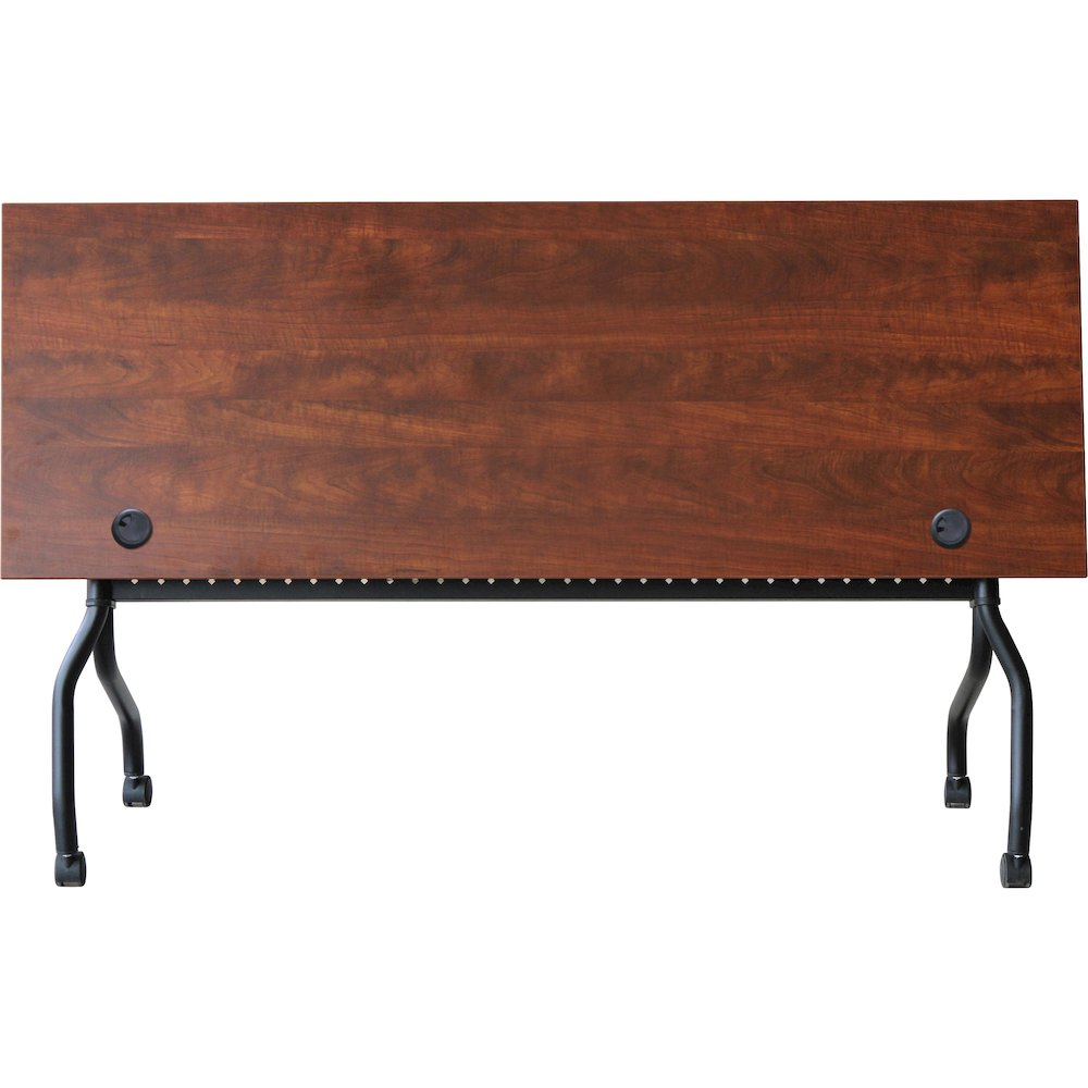 Lorell Flip Top Training Table - Rectangle Top - Four Leg Base - 4 Legs - 72" Table Top Width x 23.60" Table Top Depth - 29.50" Height x 28.70" Width x 23.63" Depth - Assembly Required - Cherry - Mela. Picture 3