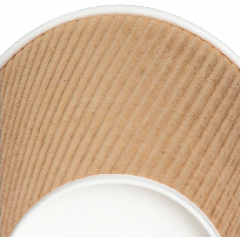 Genuine Joe 8 oz Rippled Hot Cups - 8 fl oz - Brown - Hot Drink, Beverage - 25/Pack - 5 / Bundle. Picture 3