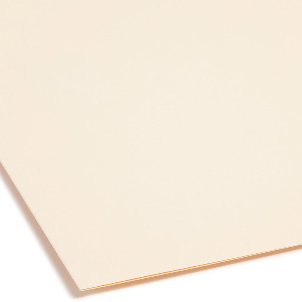 Smead SuperTab 1/3 Tab Cut Letter Recycled Fastener Folder - 8 1/2" x 11" - 2 x Prong K Style Fastener(s) - 2" Fastener Capacity - Top Tab Location - Assorted Position Tab Position - Manila - 10% Recy. Picture 3