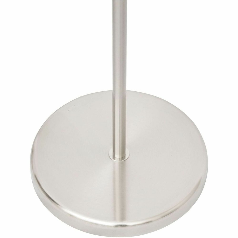 Lorell LED Contemporary Floor Lamp - 65" Height x 12" Width - 10 W LED Bulb - Brushed Nickel - Floor-mountable - Silver - for Living Room, Office, Lobby. Picture 3