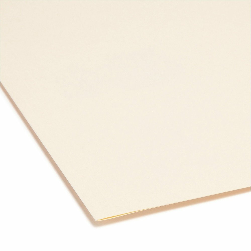 Smead 1/3 Tab Cut Letter Recycled Top Tab File Folder - 8 1/2" x 11" - 3/4" Expansion - Top Tab Location - Center Tab Position - 11 pt. - 1 Plys - Manila - Sturdy, Rounded Corner - 10% Recycled - 100/. Picture 3