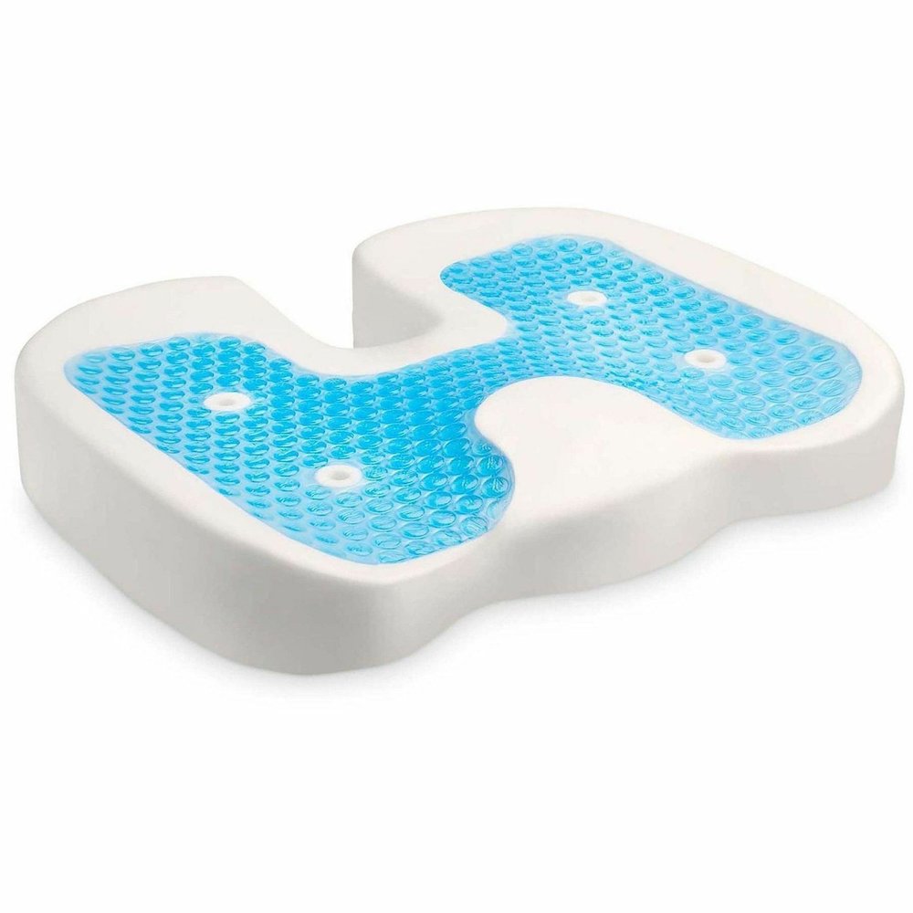 Kensington Premium Cool-Gel Seat Cushion - 14" x 18" - Gel - Fabric - Foam - Comfortable, Durable, Anti-slip, Ergonomic Design, Machine Washable, Carrying Strap - Black - 1 Each. Picture 3