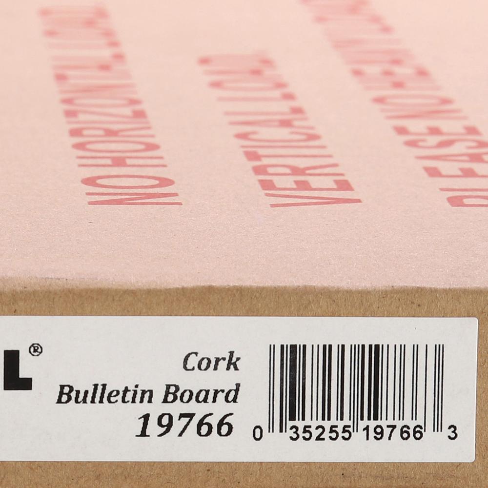 Lorell Bulletin Board - 18" Board Height x 24" Board Width - Cork Surface - Long Lasting, Warp Resistant - Brown Oak Frame - 1 Each. Picture 3