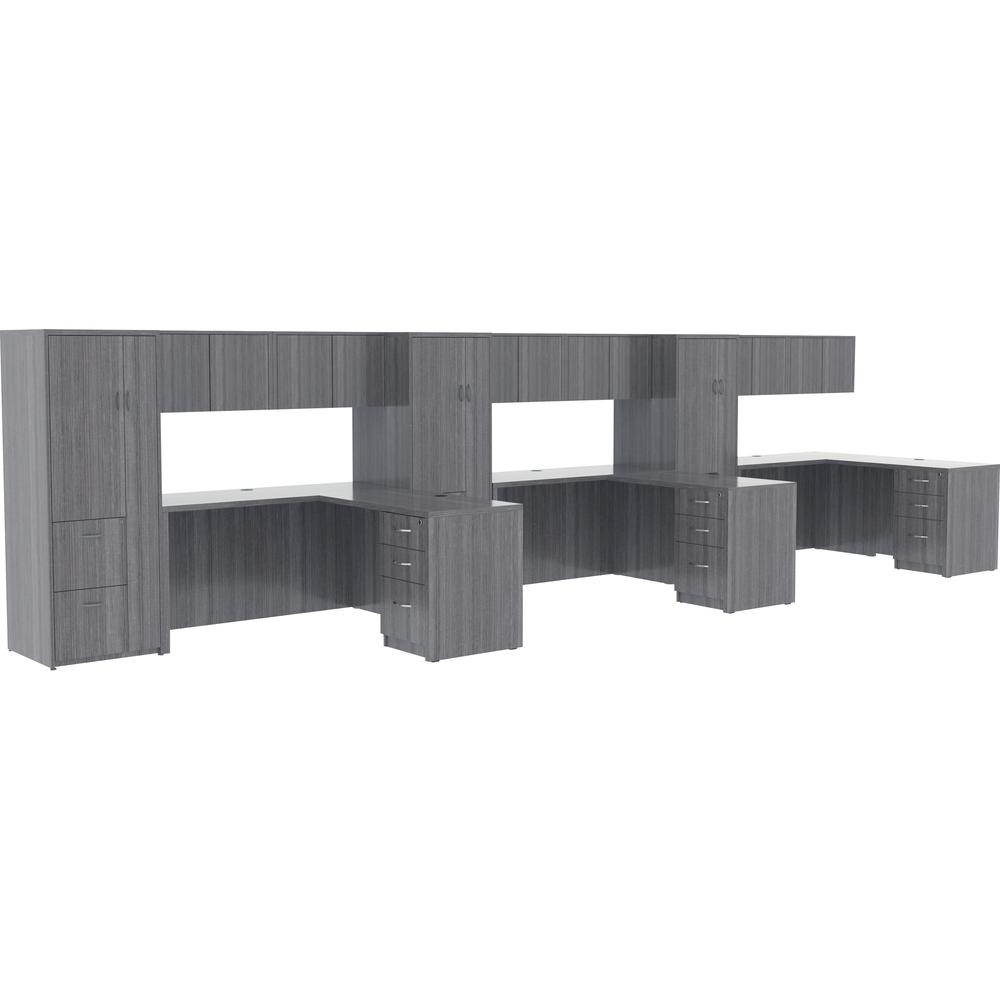Lorell Essentials Series Return Shell - 48" x 24"29.5" , 1" Top - Laminate, Weathered Charcoal Table Top - Modesty Panel. Picture 3